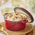 Valor 16 oz. Cranberry Apple Enameled Mini Cast Iron Pot with Cover