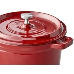 Valor 16 oz. Cranberry Apple Enameled Mini Cast Iron Pot with Cover