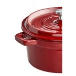 Valor 16 oz. Cranberry Apple Enameled Mini Cast Iron Pot with Cover