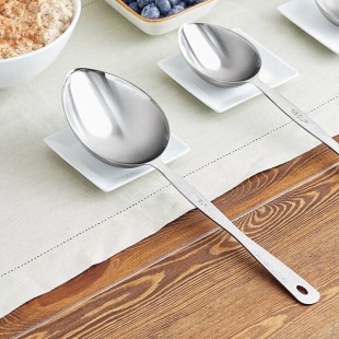American Metalcraft HMMS10 8 oz. Hammered Stainless Steel Portioned Server