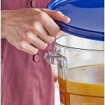 Vigor 22 Qt. Clear Round Polycarbonate Food Storage Container and Blue Lid