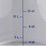 Vigor 22 Qt. Clear Round Polycarbonate Food Storage Container and Blue Lid