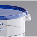 Vigor 22 Qt. Clear Round Polycarbonate Food Storage Container and Blue Lid