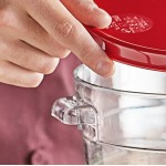 Vigor 8 Qt. Clear Round Polycarbonate Food Storage Container and Red Lid - 12/Pack