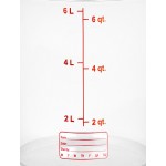 Vigor 8 Qt. Clear Round Polycarbonate Food Storage Container and Red Lid - 12/Pack