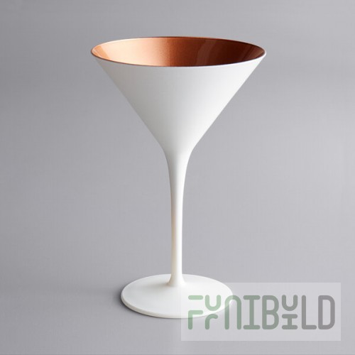 Stolzle Glisten from Global Tableware Collective 8.5 oz. Matte White/Copper Martini Glass - 6/Case