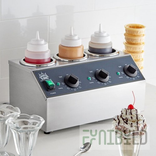 Carnival King Triple 32 oz. Sauce / Topping Bottle Warmer - 600W, 120V