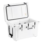 CaterGator JB45WH3 White 3 Faucet 47 Qt. Insulated Jockey Box with 69 ft. Coils