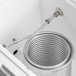 CaterGator JB45WH3 White 3 Faucet 47 Qt. Insulated Jockey Box with 69 ft. Coils