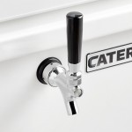 CaterGator JB45WH3 White 3 Faucet 47 Qt. Insulated Jockey Box with 69 ft. Coils
