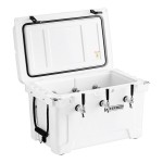 CaterGator JB45WH3 White 3 Faucet 47 Qt. Insulated Jockey Box with 69 ft. Coils