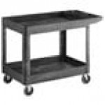 Rubbermaid® FG452089BLA Black Medium Lipped Two Shelf Utility Cart with Extended Handle Rubbermaid® FG452089BLA Black Medium Lipped Two Shelf Utility Cart with Extended Handle