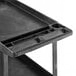 Rubbermaid® FG452089BLA Black Medium Lipped Two Shelf Utility Cart with Extended Handle Rubbermaid® FG452089BLA Black Medium Lipped Two Shelf Utility Cart with Extended Handle