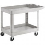 Rubbermaid® FG452089BLA Black Medium Lipped Two Shelf Utility Cart with Extended Handle Rubbermaid® FG452089BLA Black Medium Lipped Two Shelf Utility Cart with Extended Handle