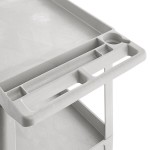 Rubbermaid® FG452089BLA Black Medium Lipped Two Shelf Utility Cart with Extended Handle Rubbermaid® FG452089BLA Black Medium Lipped Two Shelf Utility Cart with Extended Handle