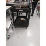 Rubbermaid® FG452089BLA Black Medium Lipped Two Shelf Utility Cart with Extended Handle Rubbermaid® FG452089BLA Black Medium Lipped Two Shelf Utility Cart with Extended Handle