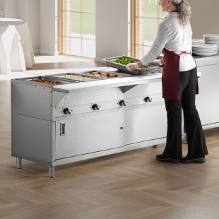 ServIt Five Pan Sealed Well Electric Steam Table with Fully Enclosed Base - 208/240V, 3,750W