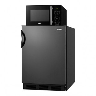 Summit Appliance MRF66BKA 5.1 Cu. Ft. Black Counter Height Solid Door Refrigerator-Freezer with Microwave - 115V Summit Appliance MRF66BKA 5.1 Cu. Ft. Black Counter Height Solid Door Refrigerator-Freezer with Microwave - 115V