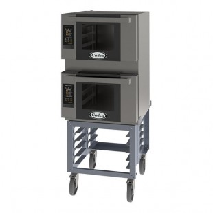 Cadco Bakerlux Station BLS-3HTD-2 Double Stacked 3-Shelf Half Size Heavy-Duty Digital Countertop Convection Ovens with Touch Control Panels and Stand - 208-240V Cadco Bakerlux Station BLS-3HTD-2 Double Stacked 3-Shelf Half Size Heavy-Duty Digital Countertop Convection Ovens with Touch Control Panels and Stand - 208-240V