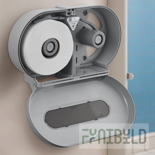 Lavex VersaHub WiFi-Enabled Gray Double Roll Jumbo Toilet Tissue Dispenser