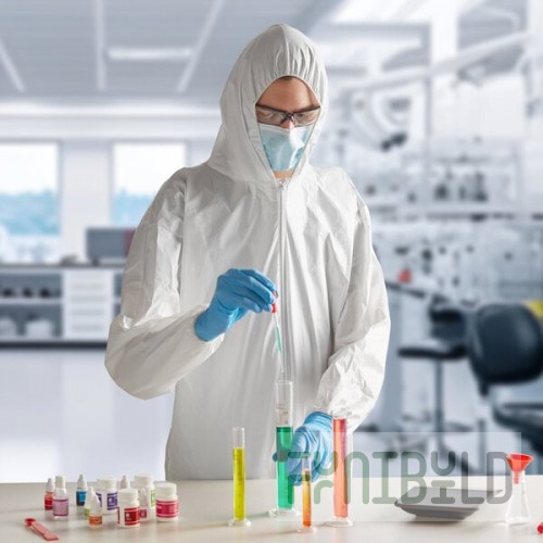 Lavex White 53 GSM Heavy Weight Microporous Polypropylene Zipper Front Long Sleeve Coveralls with Elastic Wrists, Attached Boots, and Hood - L - 25/Case