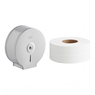 Lavex Stainless Steel Jumbo Single-Roll Toilet Tissue Dispenser with (12) Jumbo Toilet Paper Rolls Lavex Stainless Steel Jumbo Single-Roll Toilet Tissue Dispenser with (12) Jumbo Toilet Paper Rolls
