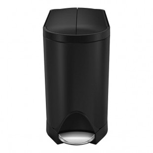simplehuman CW2104 2.6 Gallon / 10 Liter Matte Black Stainless Steel Rectangular Butterfly Step-On Trash Can simplehuman CW2104 2.6 Gallon / 10 Liter Matte Black Stainless Steel Rectangular Butterfly Step-On Trash Can
