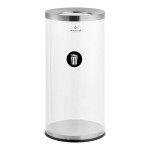 Lancaster Table & Seating 17 Gallon Clear Acrylic Round Decorative Trash Can with Stainless Steel Top