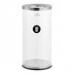Lancaster Table & Seating 17 Gallon Clear Acrylic Round Decorative Trash Can with Stainless Steel Top