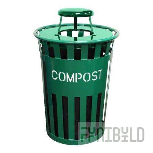 Witt Industries Oakley Eco M3601CP-RC-GN 36 Gallon Green Outdoor Compost Bin with Rain Cap Lid