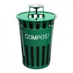 Witt Industries Oakley Eco M3601CP-RC-GN 36 Gallon Green Outdoor Compost Bin with Rain Cap Lid Witt Industries Oakley Eco M3601CP-RC-GN 36 Gallon Green Outdoor Compost Bin with Rain Cap Lid