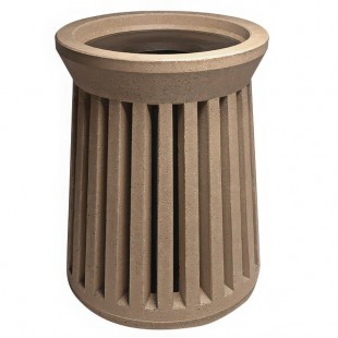 Wausau Tile SL100 39 Gallon Concrete Round Trash Can with Aluminum Lid Wausau Tile SL100 39 Gallon Concrete Round Trash Can with Aluminum Lid