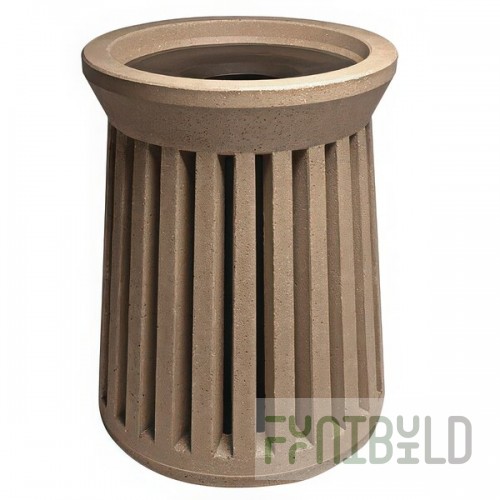 Wausau Tile SL100 39 Gallon Concrete Round Trash Can with Aluminum Lid