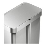 simplehuman ST2050 15.3 Gallon / 58 Liter Brushed Stainless Steel Dual Compartment Rectangular Sensor Trash Can and Recycling Can with Voice and Motion Control and Liner Pocket