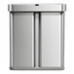 simplehuman ST2050 15.3 Gallon / 58 Liter Brushed Stainless Steel Dual Compartment Rectangular Sensor Trash Can and Recycling Can with Voice and Motion Control and Liner Pocket