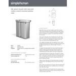 simplehuman ST2050 15.3 Gallon / 58 Liter Brushed Stainless Steel Dual Compartment Rectangular Sensor Trash Can and Recycling Can with Voice and Motion Control and Liner Pocket