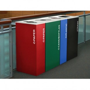 Ex-Cell Kaiser RC-KD36-C EGX Kaleidoscope XL Series Emerald Texture Square 36 Gallon Customizable Cans / Bottles Receptacle