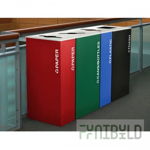 Ex-Cell Kaiser RC-KD36-C EGX Kaleidoscope XL Series Emerald Texture Square 36 Gallon Customizable Cans / Bottles Receptacle