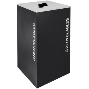 Ex-Cell Kaiser RC-KD36-R BLX Kaleidoscope XL Series Black Texture Square 36 Gallon Customizable Recyclables Receptacle Ex-Cell Kaiser RC-KD36-R BLX Kaleidoscope XL Series Black Texture Square 36 Gallon Customizable Recyclables Receptacle