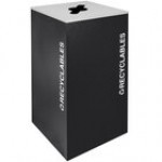 Ex-Cell Kaiser RC-KD36-R BLX Kaleidoscope XL Series Black Texture Square 36 Gallon Customizable Recyclables Receptacle