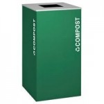 Ex-Cell Kaiser RC-KD36-R BLX Kaleidoscope XL Series Black Texture Square 36 Gallon Customizable Recyclables Receptacle