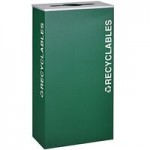 Ex-Cell Kaiser RC-KD36-R BLX Kaleidoscope XL Series Black Texture Square 36 Gallon Customizable Recyclables Receptacle