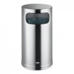 Rubbermaid® FGSO8SSSPL 9 Gallon Metallic Half-Round Satin Stainless Steel Trash Can with Metal Liner
