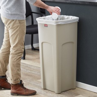 Rubbermaid® FG356988BEIG Untouchable 92 Qt. / 23 Gallon Beige Square Trash Can Rubbermaid® FG356988BEIG Untouchable 92 Qt. / 23 Gallon Beige Square Trash Can