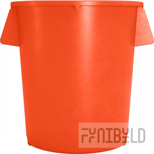 Carlisle 84104424 Bronco 44 Gallon Orange Round Trash Can
