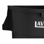 Lavex 44 Gallon Black Round Commercial Trash Can