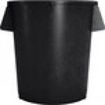 Lavex 44 Gallon Black Round Commercial Trash Can