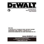DeWalt DXV10SB 10 Gallon 5 Peak hp Stainless Steel Wet / Dry Vacuum with Tool Kit and Accessory Storage Bag - 120V, 1 Phase DeWalt DXV10SB 10 Gallon 5 Peak hp Stainless Steel Wet / Dry Vacuum with Tool Kit and Accessory Storage Bag - 120V, 1 Phase