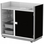 Lakeside 672BL Blue Vinyl 4 Shelf Stainless Steel Beverage Service Cart with Drop Leaves - 21 Lakeside 672BL Blue Vinyl 4 Shelf Stainless Steel Beverage Service Cart with Drop Leaves - 21