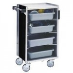 Lakeside 672BL Blue Vinyl 4 Shelf Stainless Steel Beverage Service Cart with Drop Leaves - 21 Lakeside 672BL Blue Vinyl 4 Shelf Stainless Steel Beverage Service Cart with Drop Leaves - 21
